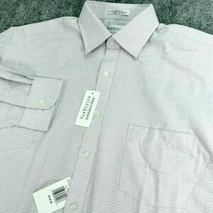 Van Heusen Dress Shirt Mens 16 32 33 Large Light‎ Purple Broadcloth Wrinkle Free